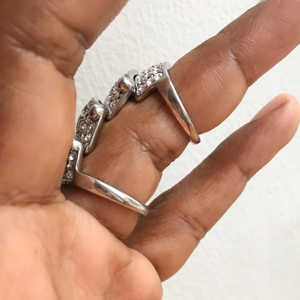 Silver Tone Knuckle Ring - image 2